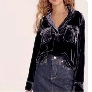 J.Crew women’s velvet popover shirt, M
